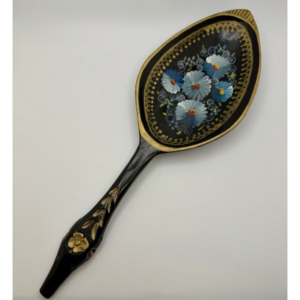 Vintage Russian Handpainted Lacquered Wood Spoon‎ (12")